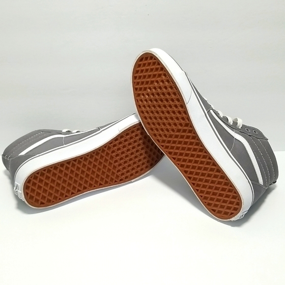 VANS Men's Skateboard Shoe, High Top Grey Canvas Size 10  Off the Wall - Picture 8 of 14